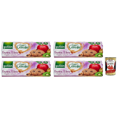 Gullon Gullón Cuor di Cereale Frutta Kekse Vollkornkekse Getreidekekse mit Früchten und Haferflocken Packung mit 300 g 4x italienisch Original + kostenlos Polpa di