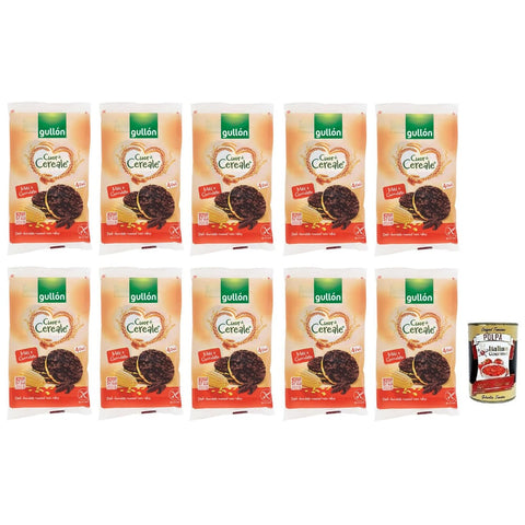 Gullon Kekse Gullon Gullón Cuor di Cereale Vollkorn Maiswaffeln umhüllt von dunkler Schokolade Glutenfrei Packung mit 10x 100g italienisch Original 8410376054866