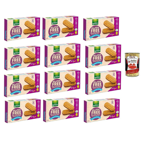 Gullon Sandwich Chocolate Kekse mit Hafer- und Schokoladencremefüllung gluten frei gluten free Vegan 12x220 g italienisch Original + kostenlos polpa 400 g