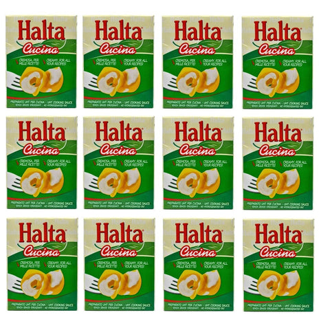 Halta Crème Fraîche, Sauerrahm & Sahne Halta Cucina Preparato Alimentare UHT per Cucina Cremige Zubereitung UHT für die Küche Ideal für Pasta, Saucen, Pizza Kochsahne Sahne 12x 200ml Original italienisch 8004172000501