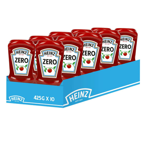 Heinz 76018783 Ketchup Zero Tomatensauce, 10 x 425 g italienisch Original