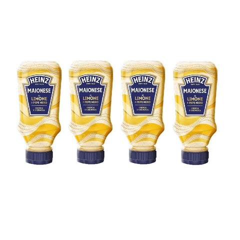 Heinz Salsas 4x Heinz Maionese al Limone e Pepe Nero 220gr Mayonnaise mit Zitrone und schwarzem Pfeffer
