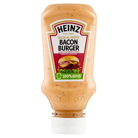 Heinz Salsas Heinz Salsa Bacon Burger geräucherte und aromatisierte Bacon sauce 225 g italienisch Original 8001040201626