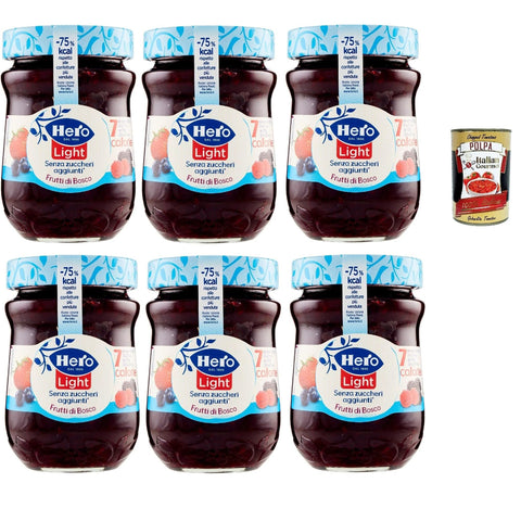 Hero Light Konfitüre Leichte Brotaufstriche wilde Beeren Extra-Marmelade und Konfitüre mit hochwertigen Früchten ohne Zuckerzusatz und sehr wenig Kalorien 6x280