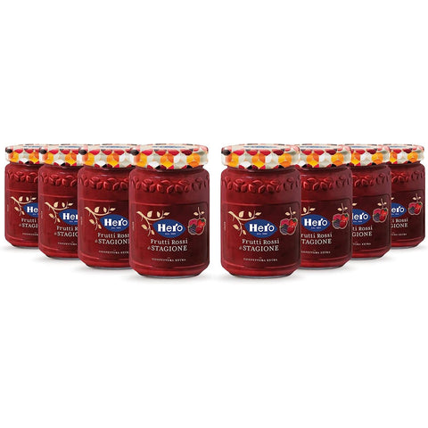 Hero Seasonal Red Fruit Jam, 8 Gläser à 1x350g Original italienisch Aufstrich