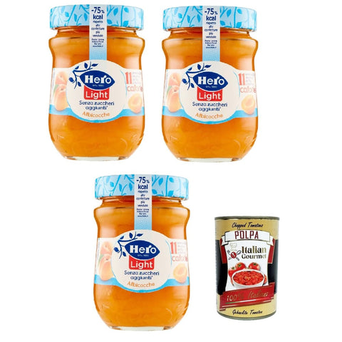 Hero Marmeladen & Konfitüren Hero Light Konfitüre Leichte Brotaufstriche Aprikosen Extra-Marmelade und Konfitüre mit hochwertigen Früchten ohne Zuckerzusatz und sehr wenig Kalorien 3x280 g 8000080004303