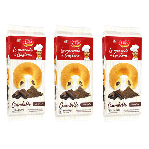 Lago Gastone Ciambelle Cioccolato Krapfen Donuts gefüllt mit Schokoladencreme Packung à 240 g, Jede Packung Enthält 6 Donuts à 40 g italienisch Original