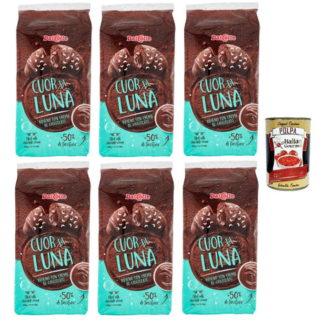 Dalcolle Cour DI LUNA Mit Schokoladencreme gefüllte Croissants 250 g 6x italienisch Original Pastasauce + kostenlos polpa 400 g