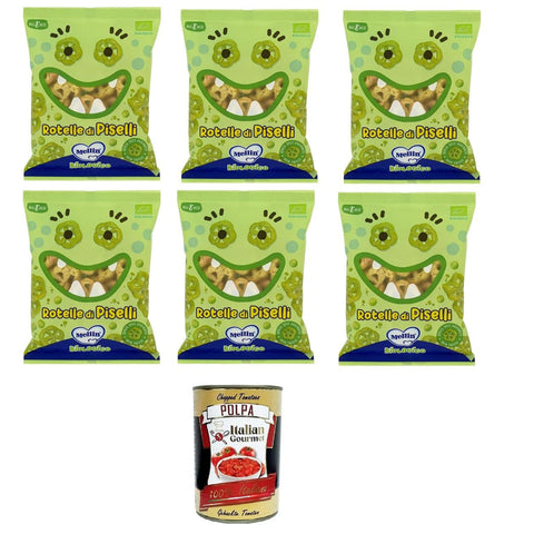 Mellin Rotelle di Piselli Erbsenräder 6x20 g italienisch Original Pastasauce + kostenlos polpa 400 g