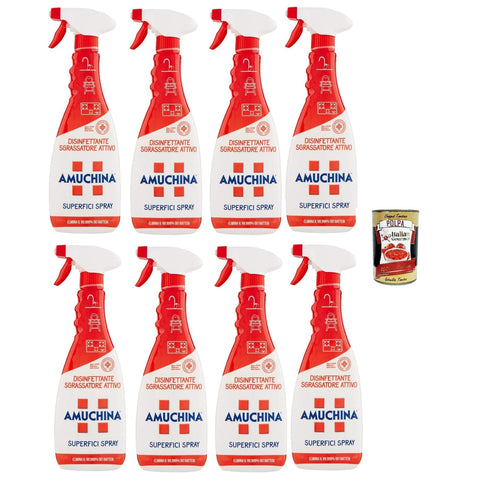 Amuchina Sgrassatore Attivo Superfici Spray,Aktiv Entfetter Entfernt bis zu 100% verkrustetes Fett Reinigungsmittel Spray, 8x 750 ml italienisch Original