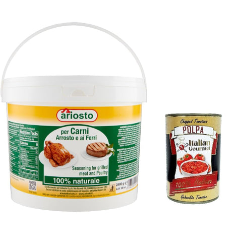 Ariosto Per Carni Arrosto o ai Ferri für gebratenes oder gegrilltes Fleisch 2500 g italienisch Original Pastasauce + kostenlos polpa 400 g
