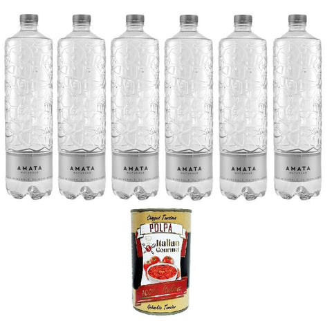 Amata- Acqua Minerale Naturale Natürliches Mineralwasser Special Edition 6x1 lt italienisch Original Pastasauce + kostenlos polpa 400 g