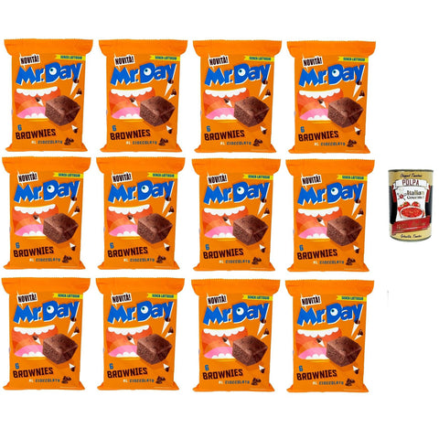 MR. DAY Brownies dunkle Schokoladensnacks mit laktosefreien Schokoladenstückchen 12x210g Original italienisch Gebäck