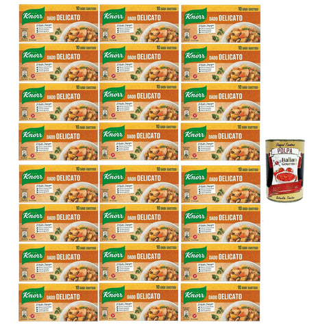 Knorr Delicato dado brodo Suppenwürfel Brühe sanft 10 pz, Nachhaltige Gemüsebrühe 24x Original italienisch Feinkost