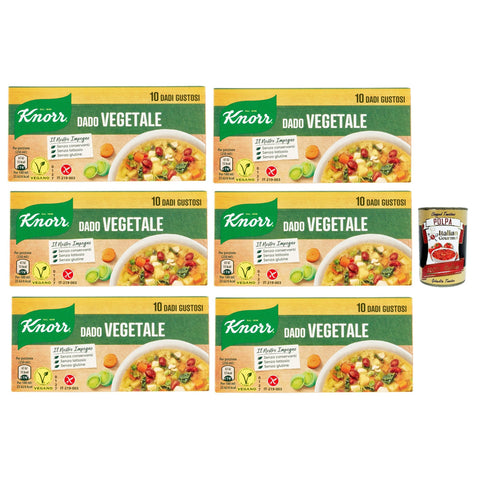 Knorr Dado Vegetale, dado brodo Suppen würfel Brühe 10 pz, Nachhaltige Gemüsebrühe, glutenfrei, Laktose und Konservierungsmittel, für Suppen, Gemüsebrühwürfel italienisch Original