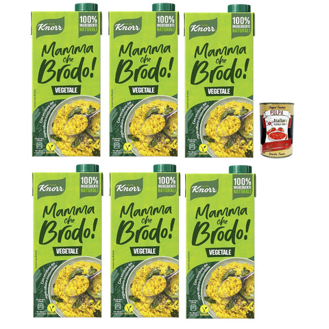 Knorr Mamma Che Brodo! Bereitete Gemüsebrühe, 100% natürliche Zutaten, glutenfrei und laktose, mit nachhaltigem Landwirtschaftsgemüse 1 l italienisch Original