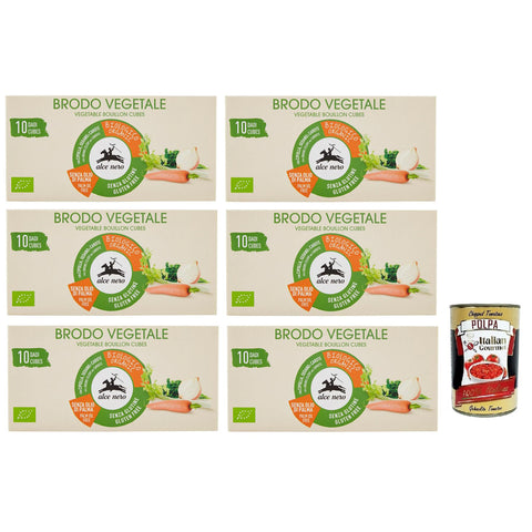 Alce Nero Brodo Vegetale,Zubereitet für Bio Brühe in Würfeln,Packung mit 100 g, jede Packung enthält 10 Bio Gemüsebrühwürfel à 10 g italienisch Original