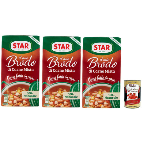 Star Il Mio Brodo di Carne Mista, 3x 500 ml, Bereit hergestellte flüssige Brühe, 100% natürlich, ohne Konservierungsstoffe, Gluten freie und hinzugefügte glutamatfreie italienisch Original