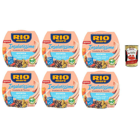 Rio Mare Insalatissime di tonno Gusto Quinoa, Tuna Salad, Thunfischsalat mit Quinoa, Kichererbsen, Karotten und grünen Bohnen 6x 220 g italienisch Original
