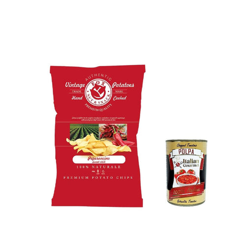 FOX Natural Quality Vintage Potatoes mit Chili, Premium italienische handgefertigte Kartoffel crisps chips 120 g italienisch Original