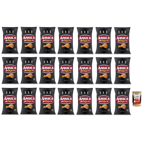 Amica Chips Patatine BBQ Sauce, Kartoffelchips mit Barbecuesauce 21x50g Original italienisch