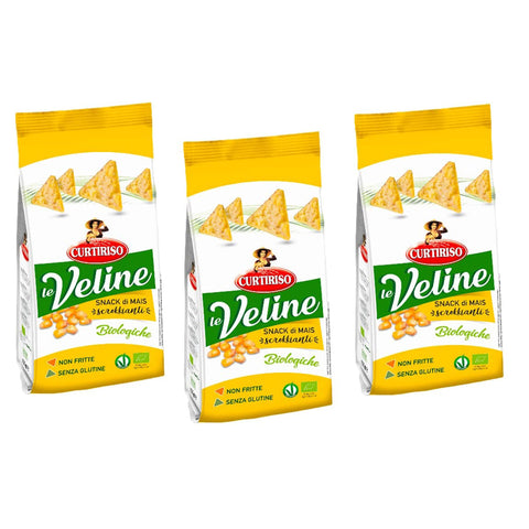 Curtiriso Le Veline Snack di Mais Scrokkinati Biologico Bio Mais Snacks 100 g Chips italienisch Original