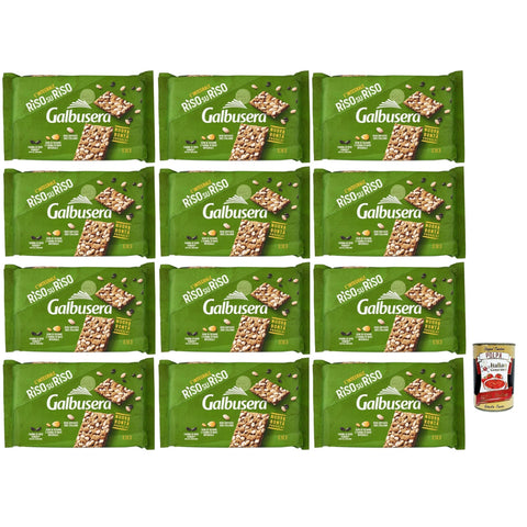 Galbusera RisosuRiso Croccantezza Integrale Krümelige Cracker mit knusprigen Körnern aus 100% italienischem Puffreis 12x380 g italienisch Original + kostenlos