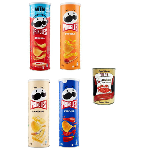 Testpaket Chips Original, Paprika, Ketchup und Emmental der unwiderstehliche Snack in der praktischen Dose knackige Chips Einzelpackung 4x 175 g italienisch