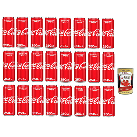 Original Mini dosen kohlensäurehaltiges Getränk Softdrink 24x250 ml italienisch Original Pastasauce + kostenlos polpa 400 g