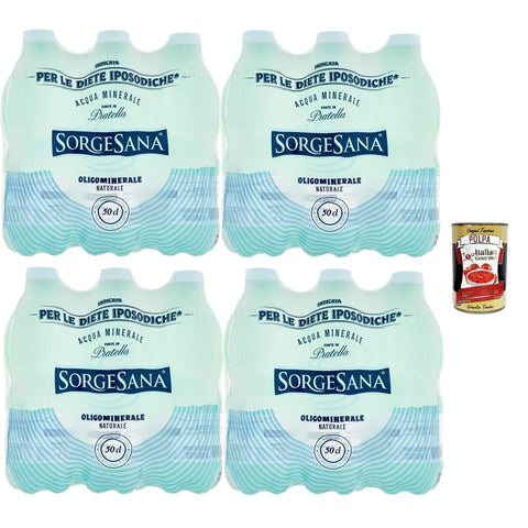 Sorgesana Acqua Minerale Oligominerale Naturale, wasser, Natürliches Oliginal mineral wasser 24x50cl Original italienisch Getränk