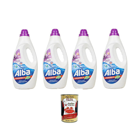 Alba Lavatrice Active Lavanda e Peonia, Flüssigwaschmittel 33 Wäschen 4x 1850 ml Color- & Feinwäsche italienisch Original