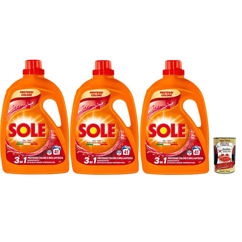 Sole Proteggi Colore Flüssigwaschmittel für die Waschmaschine. Schützt die Farbe und entfernt Flecken bei niedrigen 3x 1845ml italienisch Original