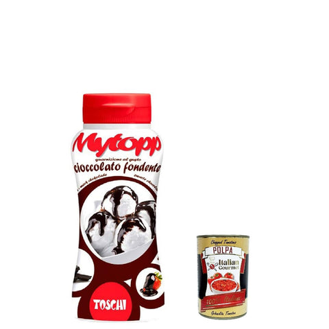 Toschi Topping Squeeze Cioccolato fondente, dunkle Schokolade Topping Sauce für Kaffee 12x200g Original italienisch