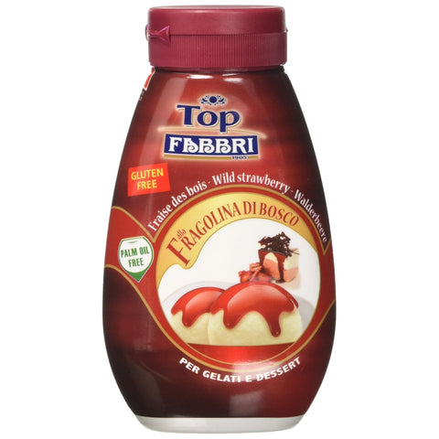 Fabbri Topping Fragolina di Bosco Walderdbeer-Süßsauce zum Dekorieren und Überziehen von Eis und Desserts Palmölfrei Glutenfrei 225 g 6x italienisch Original
