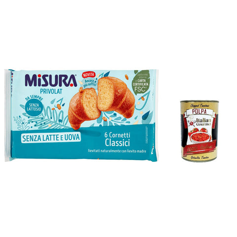 Misura Cornetti Classici Privolat Klassische Croissants, ohne Milch und Eier 12x240g Original italienisch Gebäck