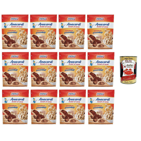 Fatina- Anacardi Tostati al Cacao Geröstete Cashewnüsse mit Kakao 12x130g Original italienisch Gebäck