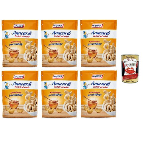 Fatina Anacardi Fatina - Anacardi Tostati al Miele In Honig geröstete Cashewnüsse 6x 130gr inkl. Italian Gourmet polpa 400g Original italienisch