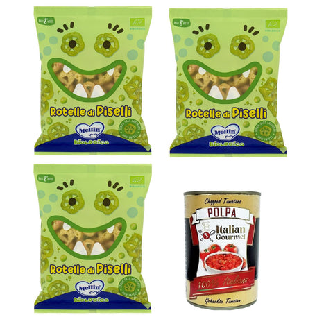 Mellin Rotelle di Piselli Erbsenräder 3x20g Original italienisch Gebäck