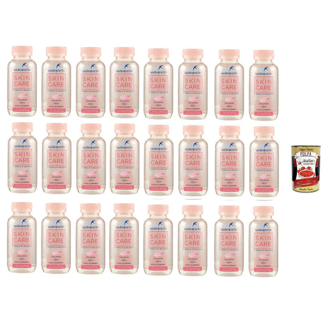 San Benedetto SKINCARE, Natürliches Mineralwasser mit Kollagen, Zink und Hyaluronsäure, Wasser mit einem Geschmack von Pfirsich und roten Früchten, 24x 22 cl Original italienisch inkl. Italian Gourmet Polpa 400g