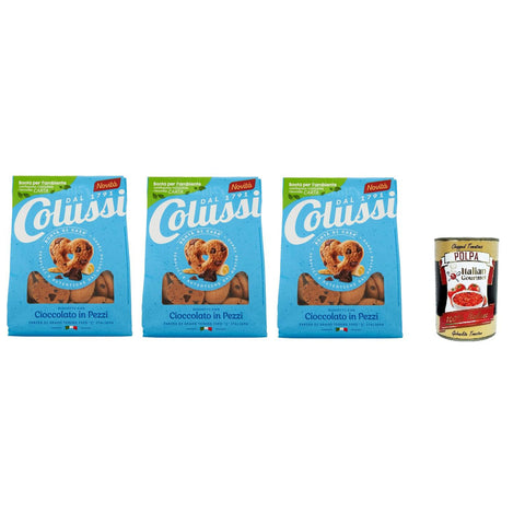 Colussi Kekse mit Schokolade in Stücken 3x 500 g inkl. Italian Gourmet polpa 400g Original italienisch