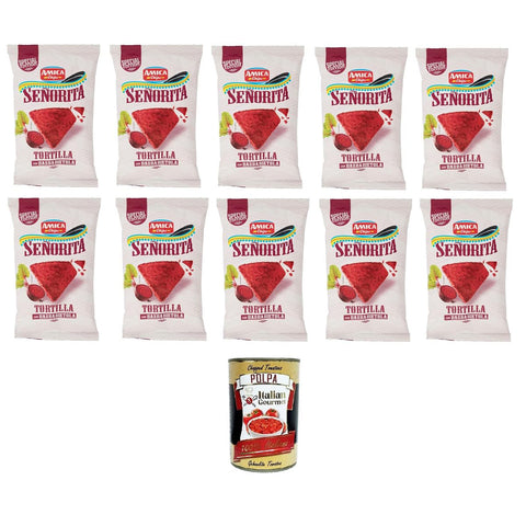 Amica chips Señorita Tortilla mit Rote Bete 10x170 g inkl. Italian Gourmet polpa 400g Original italienisch