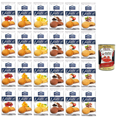 ORE LIETE Perugia - Testpaket Voglia Di Biscotti di frolla ripieni Lust auf gefüllte Shortbread - Kekse 24 x 200gr inkl. Italian Gourmet polpa 400g Original italienisch