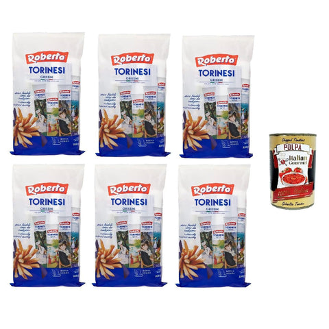 Roberto Grissini Torinesi and traitional italian breadsticks 6x 350g inkl. Italian Gourmet Polpa 400g Original italienisch