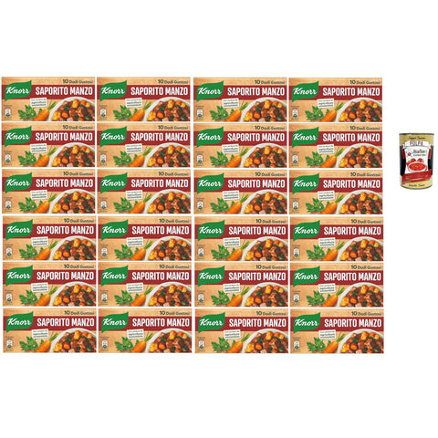 Knorr dado saporito manzo brodo leckeres Rindfleisch Suppenwürfel Brühe 10 pz 24x inkl. Italian Gourmet polpa 400g Original italienisch