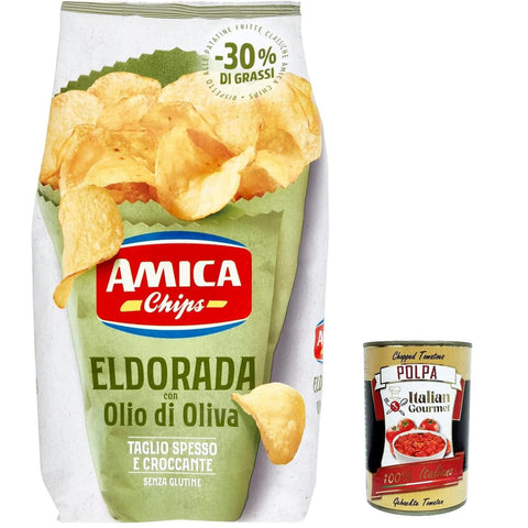 Amica chips Eldorada Chips mit Olivenöl Kartoffelchips gesalzen Kartoffel 10x130g Original italienisch Snack