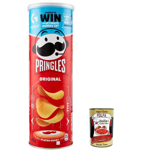 Chips, der unwiderstehliche Snack in der praktischen Dose knackige Chips Geschmack Einzelpackung 20x 175g inkl. Italian Gourmet polpa 400g Original italienisch