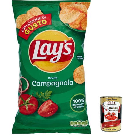 Lays Lay's Campagnola Chips Patatine Kartoffelchips gesalzen 133g Kartoffel chips 6x Original italienisch inkl. Italian Gourmet Polpa 400g
