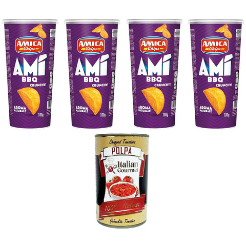 Amica Chips AMI' Crunchy BBQ 4x100g Original italienisch Snack