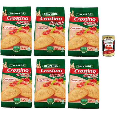 Delverde Crostino Dorato Croccante knuspriger goldener Crouton Snacks 6x300g Original italienisch