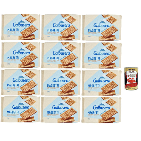 Galbusera Magretti cracker con 1, 5% di grassi con Farina di Tipo 2, Cracker mit 1, 5% Fett mit Typ 2 Mehl 12x 380g inkl. Italian Gourmet polpa 400g Original italienisch